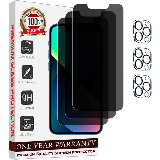 Entronix Case Screen Protector Bundle with Camera Cover Designed for Apple iPhone 12 Pro Privacy 9H Hardness,Bubble Free Easy Install, 3 PACK - Entro Retail