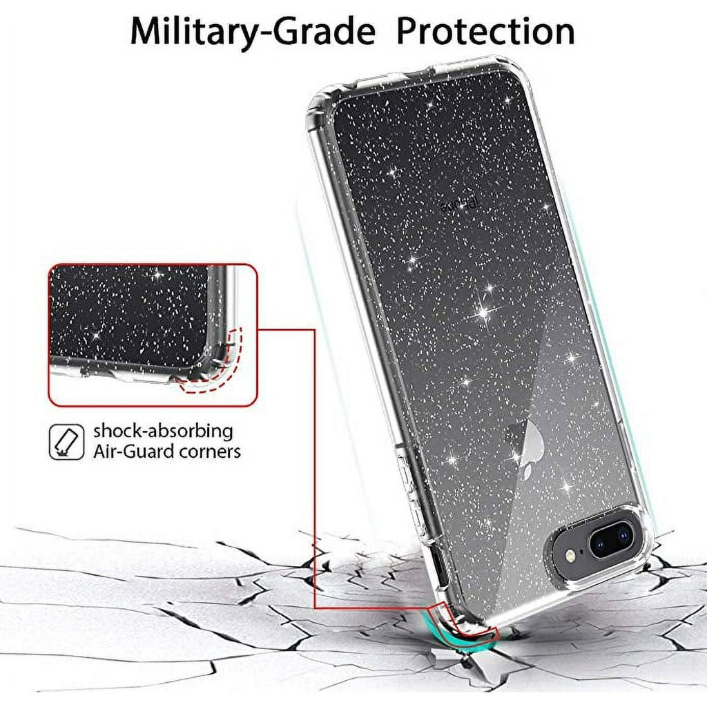 Entronix Apple iPhone 8 Plus/7 Plus Crystal Clear Case - Glitter - Entronix