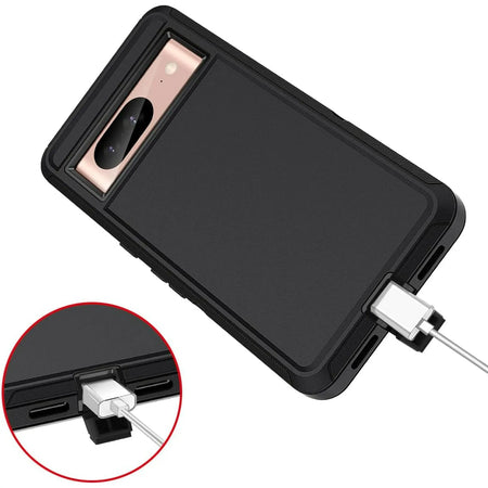 Entronix Bundle Compatible with Pixel 8 - Heavy Duty Case, 2 Clear Screen Protectors & 2 Camera Lens Protectors - Entronix