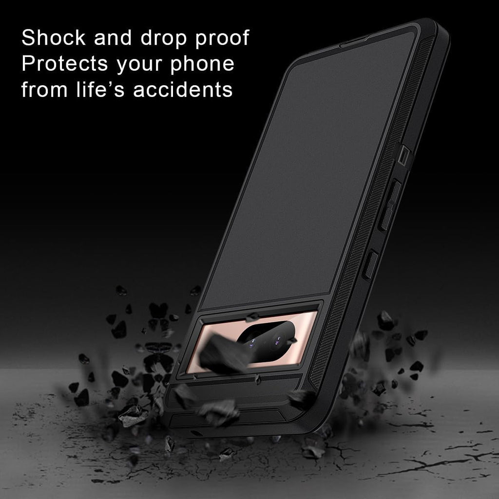 Entronix Bundle Compatible with Pixel 7 Pro - Heavy Duty Case & 1 Clear Screen Protector