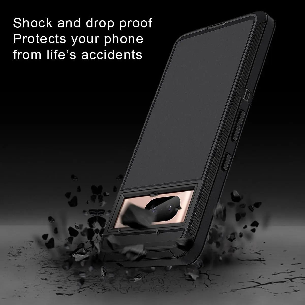 Entronix Bundle Compatible with Pixel 7 Pro - Heavy Duty Case & 2 Clear Screen Protectors - Entronix