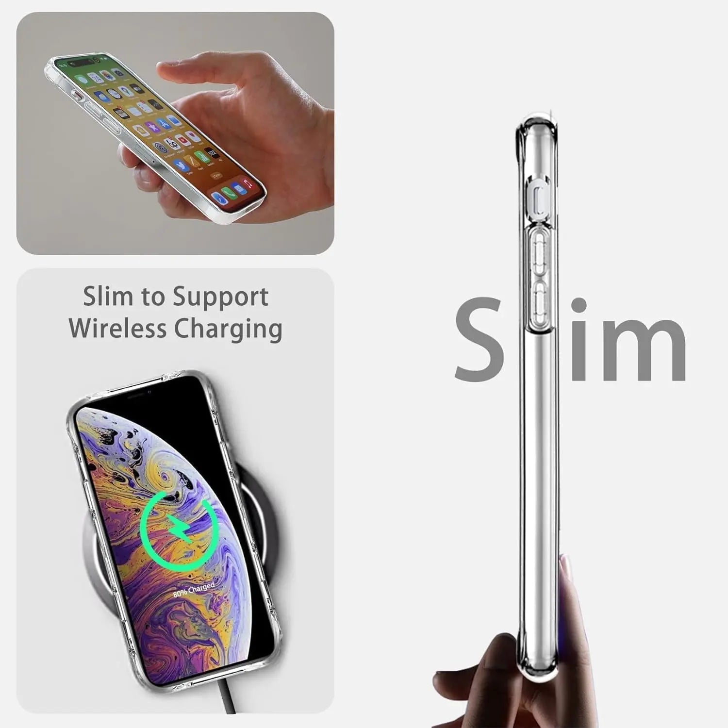 Entronix Case Compatible with iPhone X/XS - [Hard Back] Slim Clear - Entronix