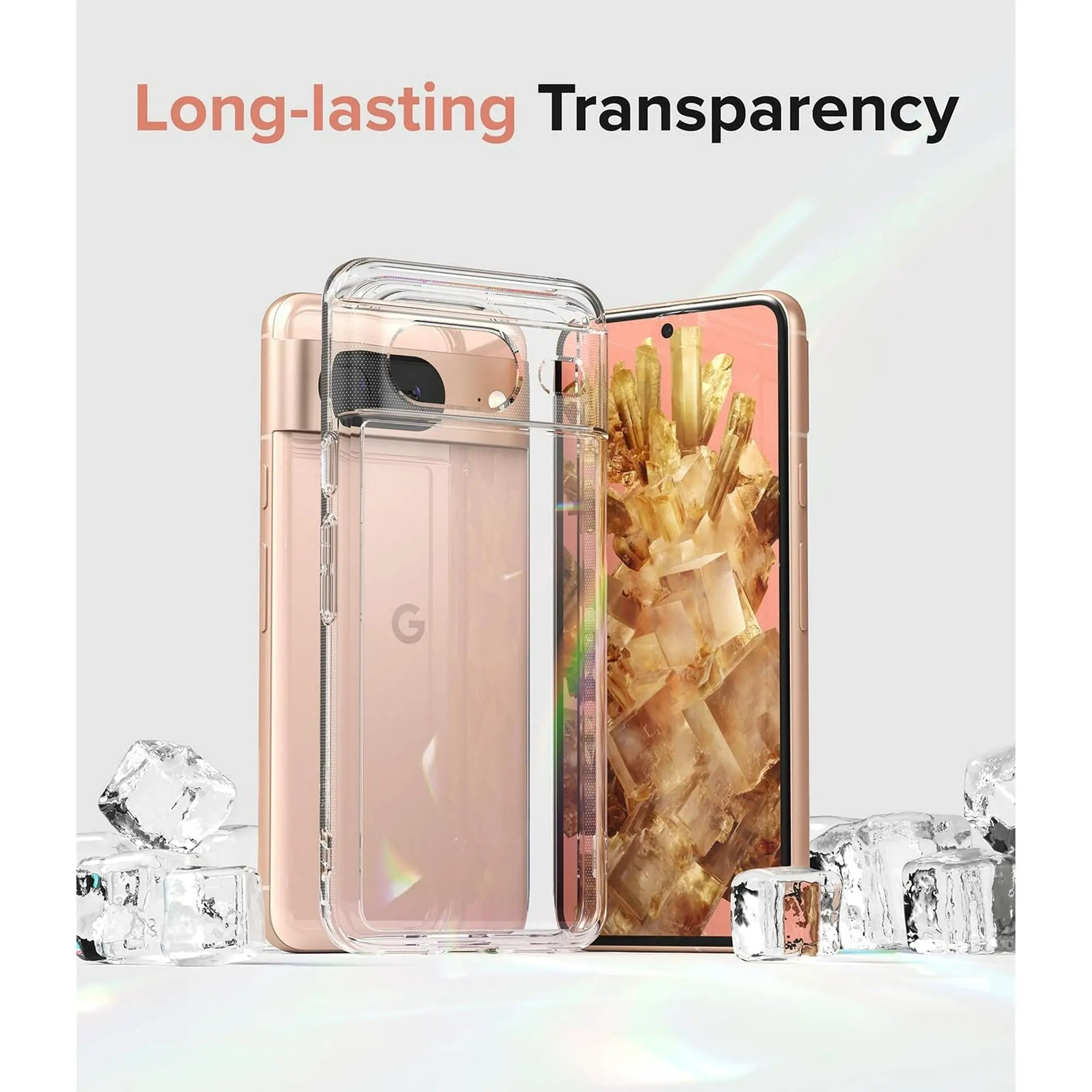 Entronix Bundle Compatible with Pixel 8 - Clear Case, 2 Clear Screen Protectors & 2 Camera Lens Protectors - Entronix