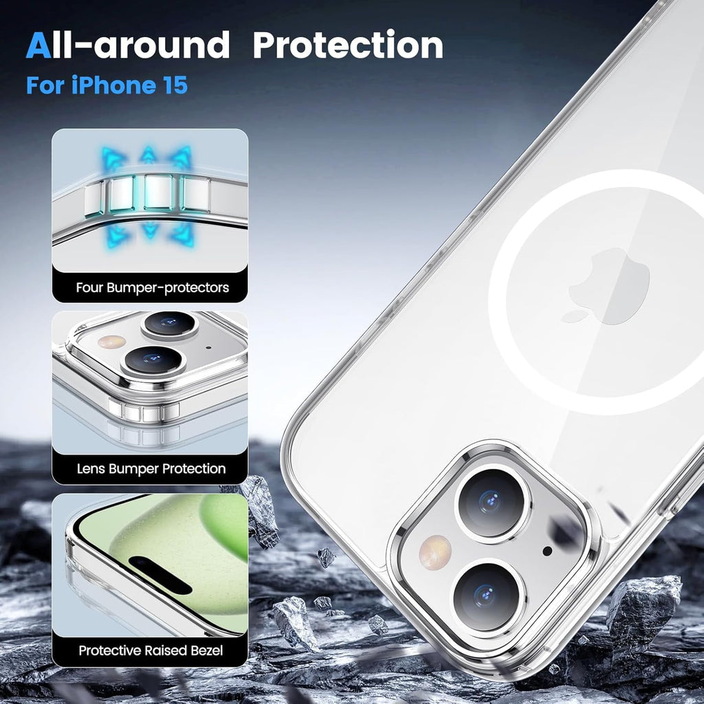 Entronix [Magnetic] Case Compatible with iPhone 13 Mini - [Hard Back] Slim Clear