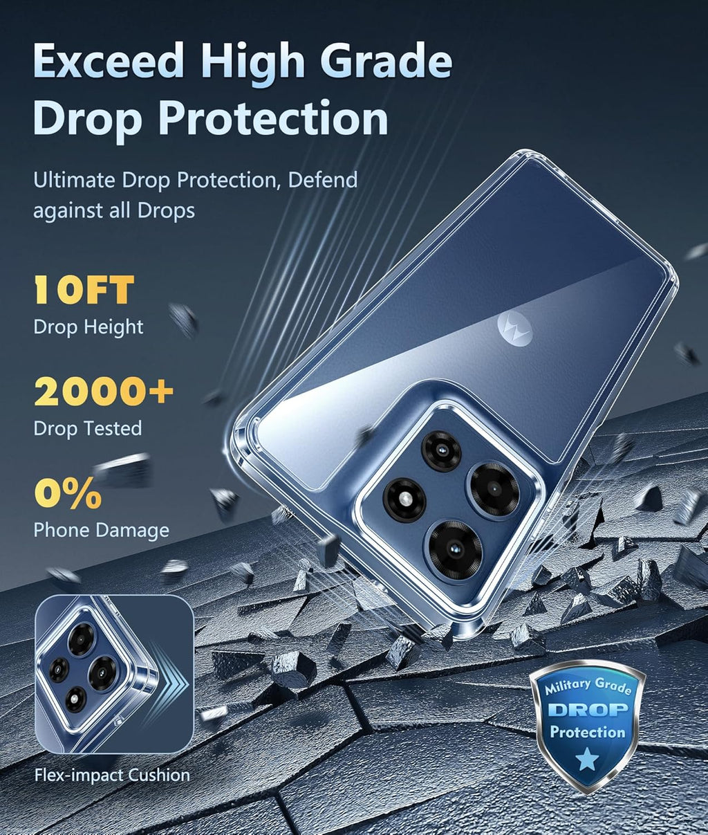 Entronix Case Compatible with Moto G Power 2025 - [Hard Back] Clear Cover
