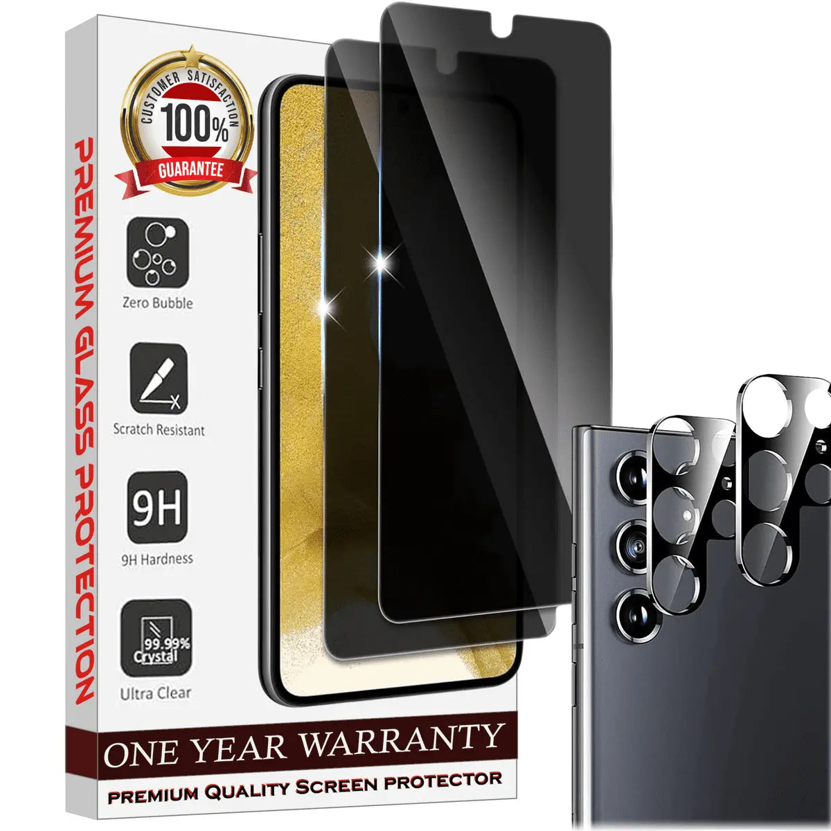 Entronix Case Privacy Screen Protector for Samsung Galaxy S23 Ultra with Camera Lens [2+2], Anti-Spy Tempered Film - Entro Retail