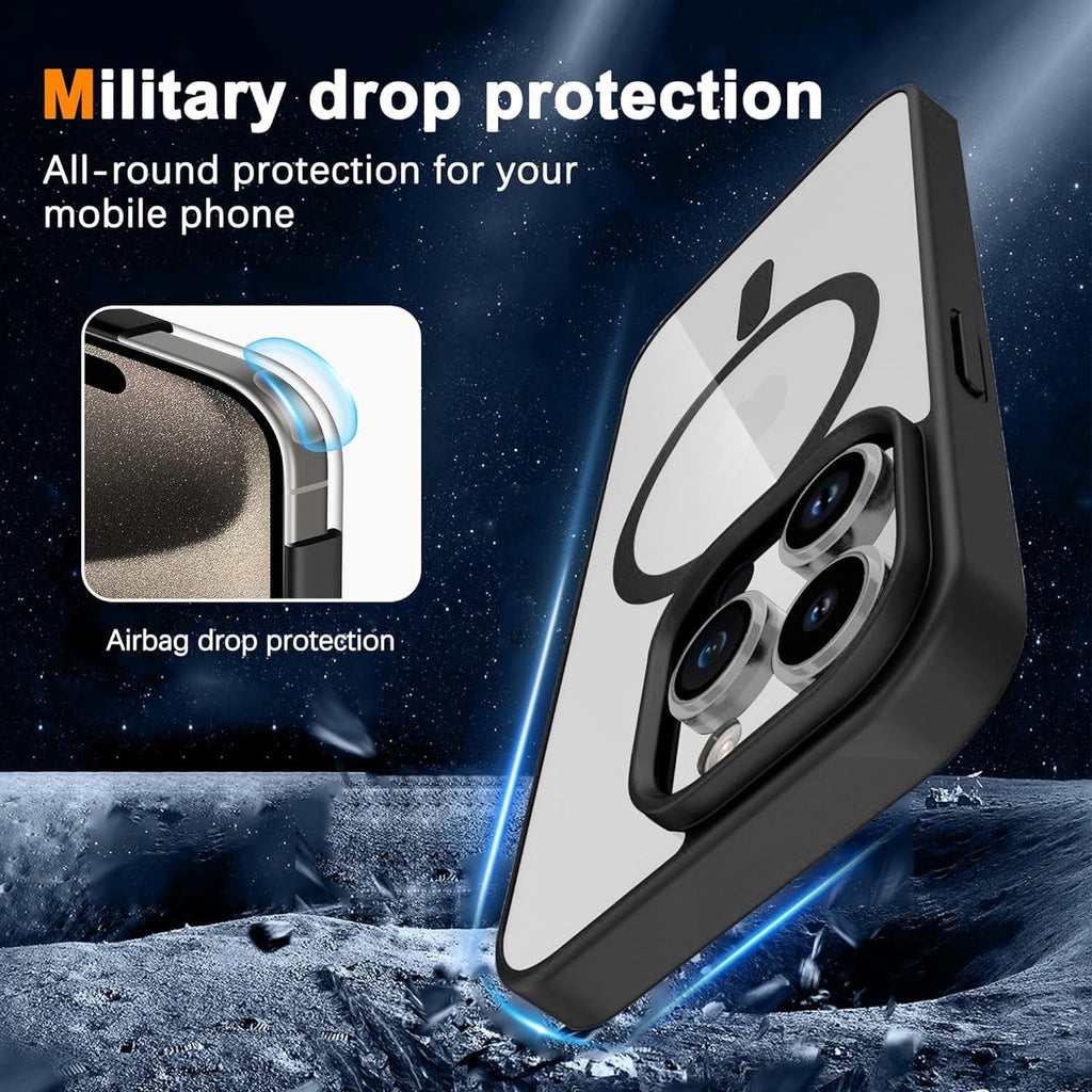 Entronix [Magnetic] Case Compatible with iPhone 17 - [Clear Back] Soft Matte Frame