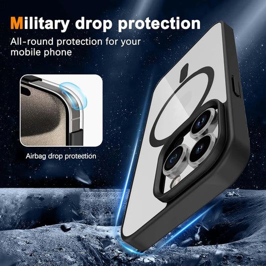 Entronix [Magnetic] Case Compatible with iPhone 17 - [Clear Back] Soft Matte Frame - Entronix