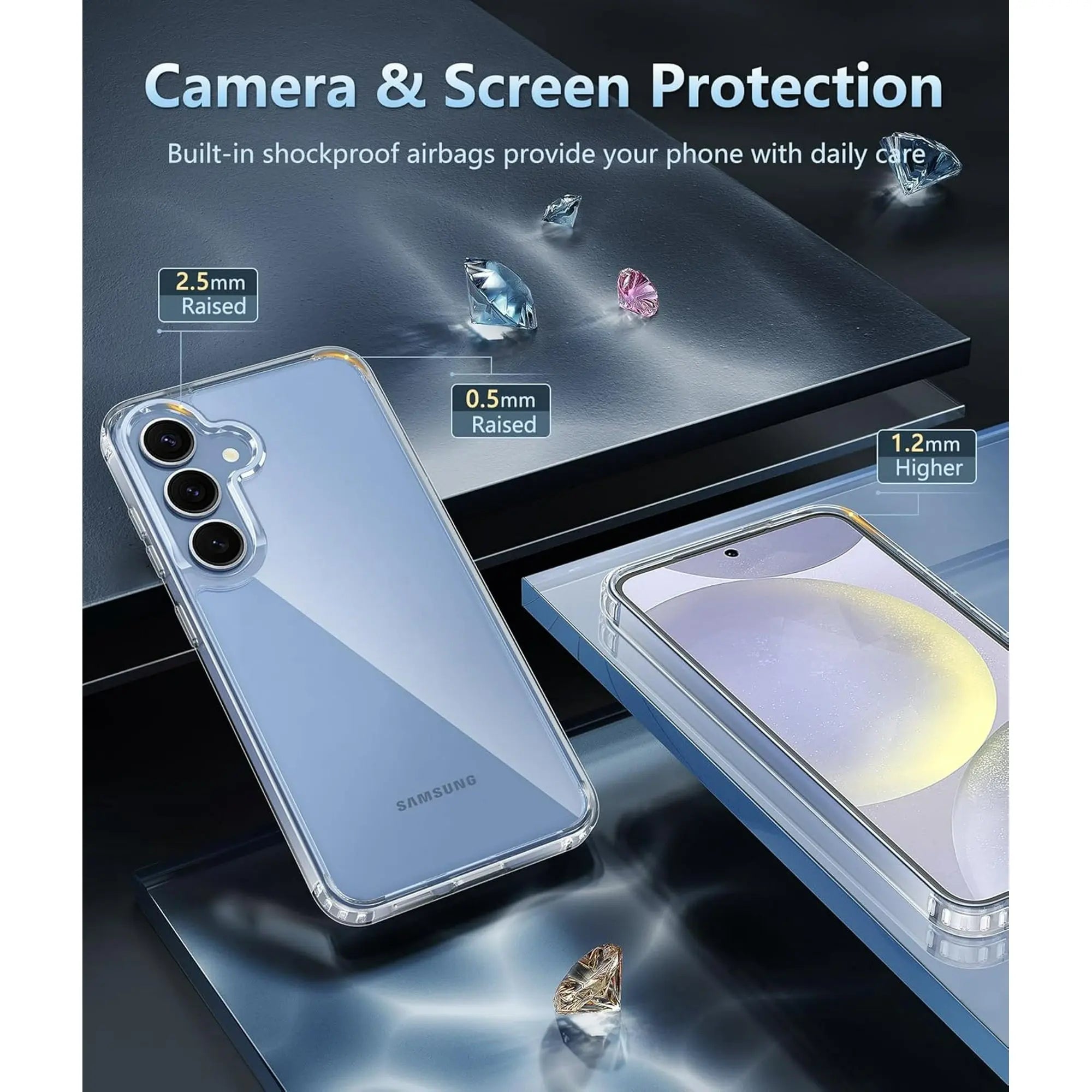Entronix Case Compatible with Galaxy S25 FE - [Hard Back] Clear Cover - Entronix