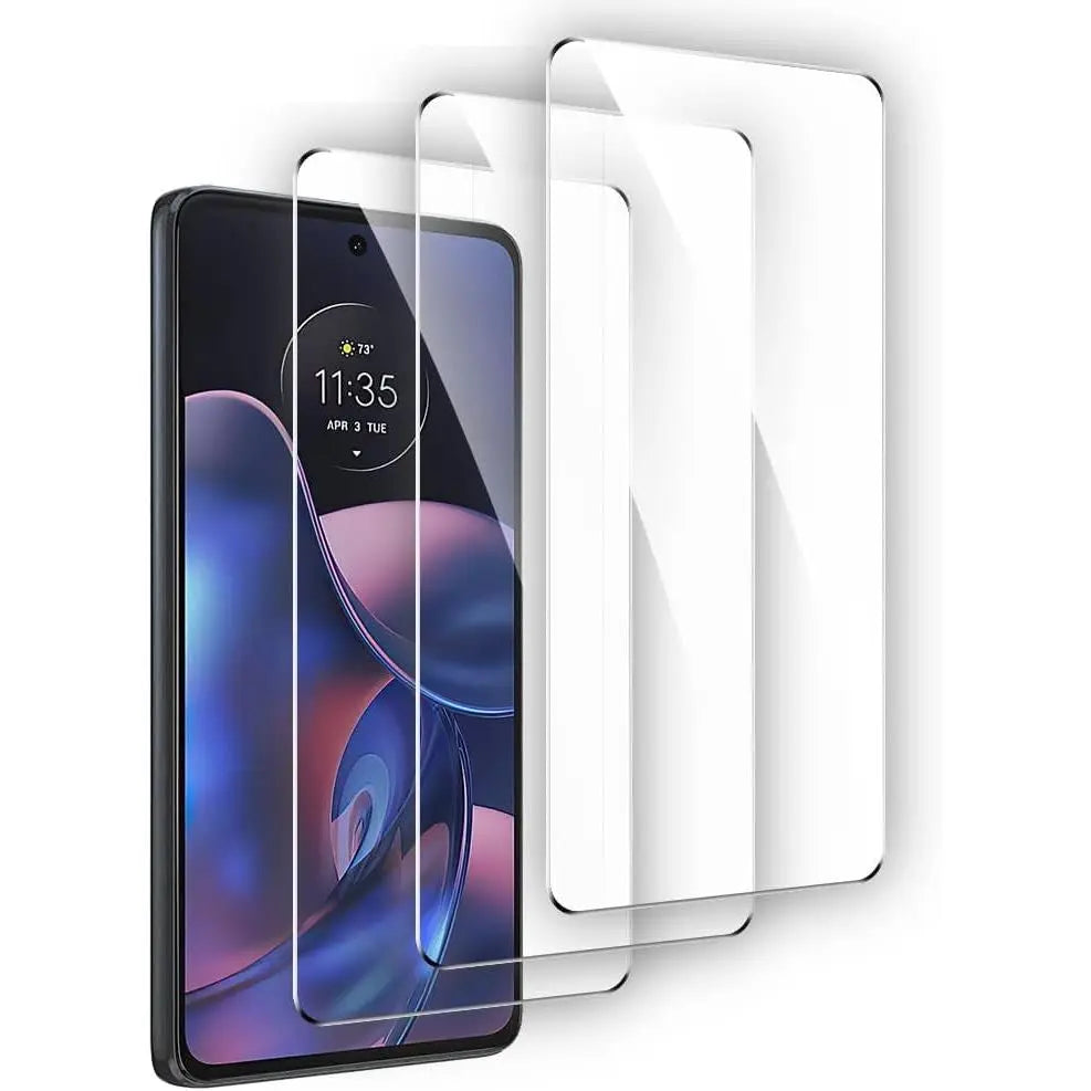 Entronix Case Tempered Glass Screen Protector Designed for Motorola G Pure Glass, Anti Scratch, Bubble Free with Easy Installation, Pack of 3 - Entro Retail