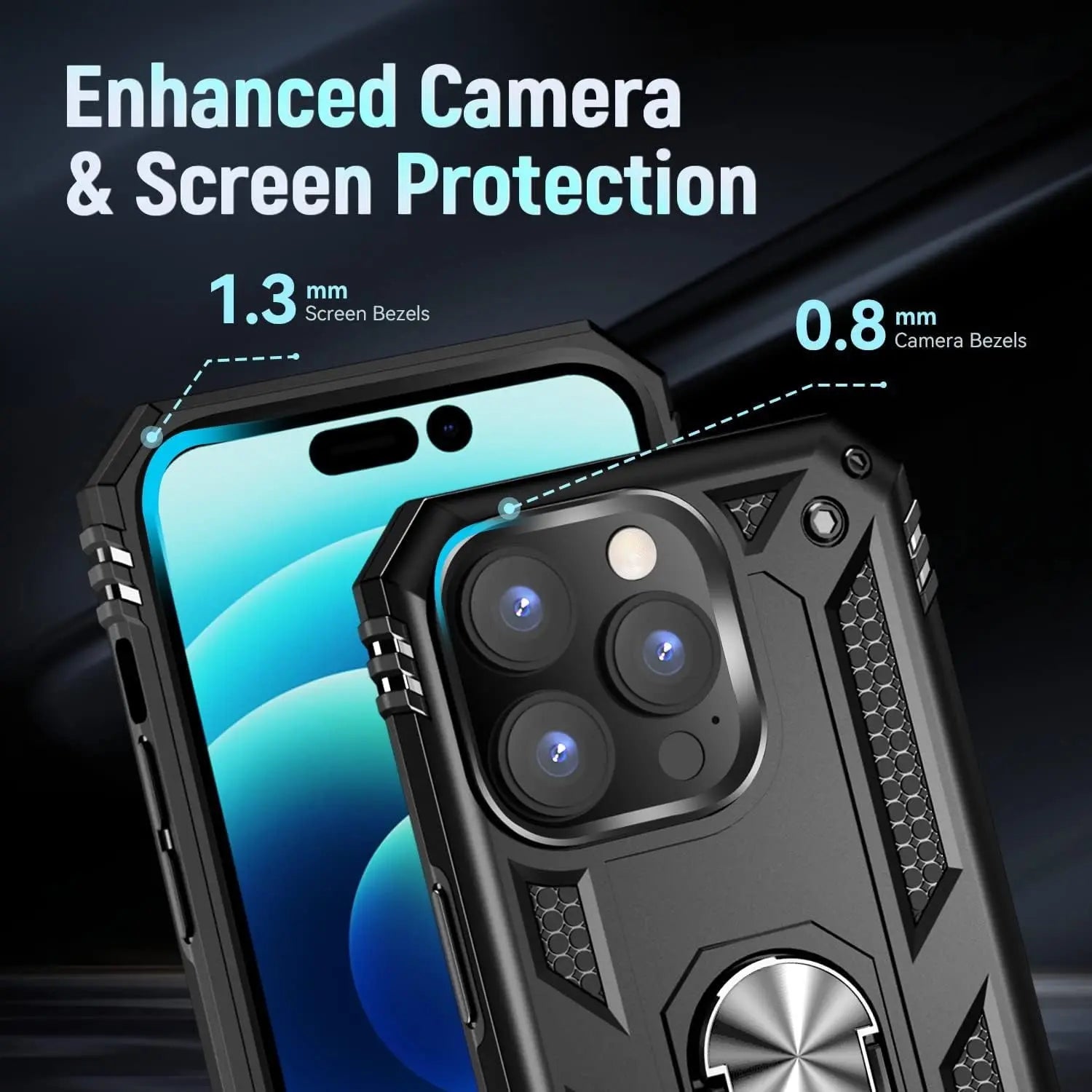 Entronix Bundle Compatible with iPhone 16 Pro Max - Guard Gripstand Case & 2 Clear Screen Protectors - Entronix