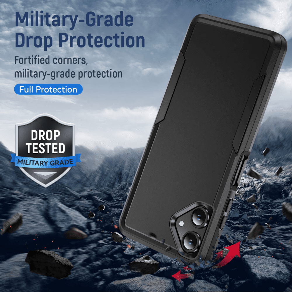 Entronix Bundle Compatible with Galaxy A06 - Soft-Touch Dual-Layer Case & 1 Clear Screen Protector
