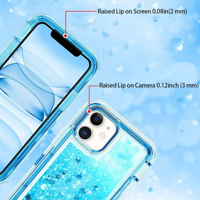 Entronix Heavy Duty Glitter Case for Apple iPhone 14 Plus, Triple-Layer & Full Protection, - Entro Retail