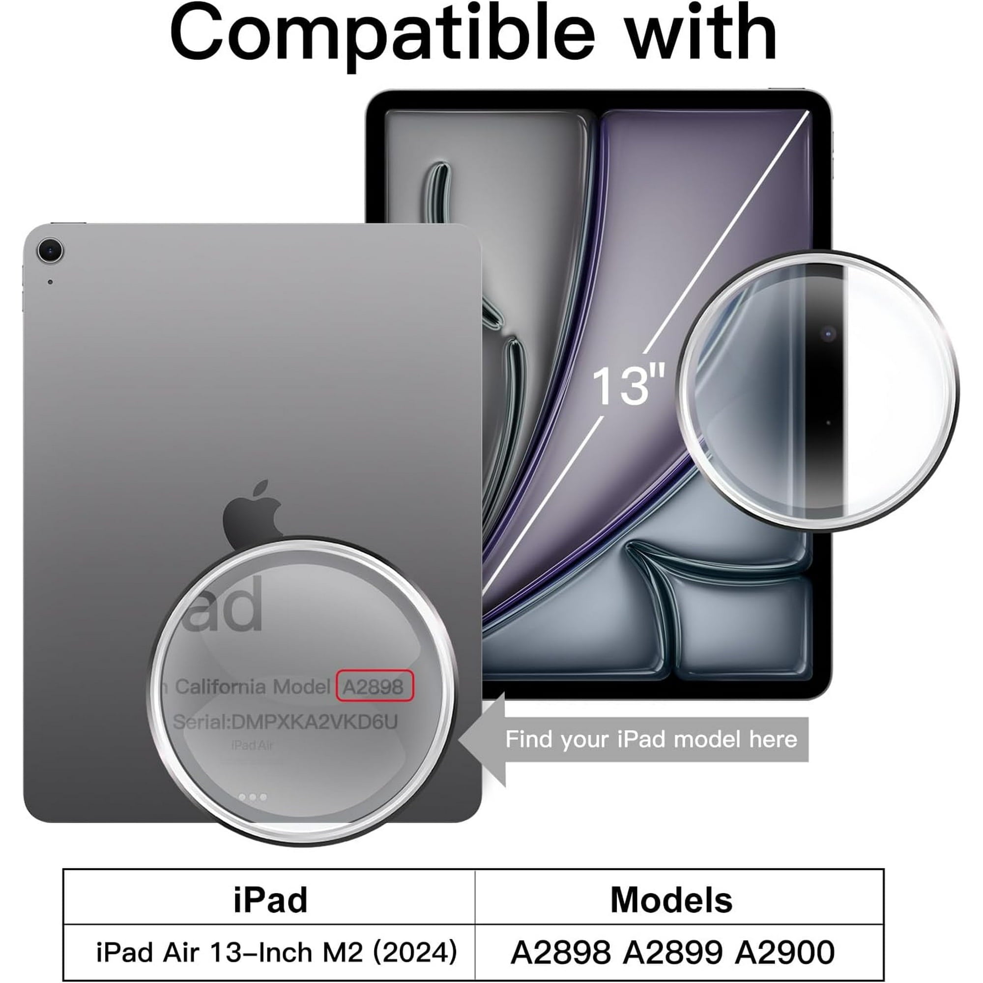 Entronix Case Compatible with iPad Air M2 13" (2024) - 360º Rotating Cover