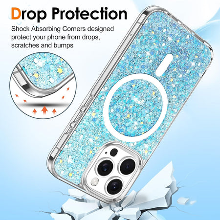 Entronix Apple iPhone 15 Plus/14 Plus [Magnetic-Compatible] Case - Glitter Flakes, - Entronix