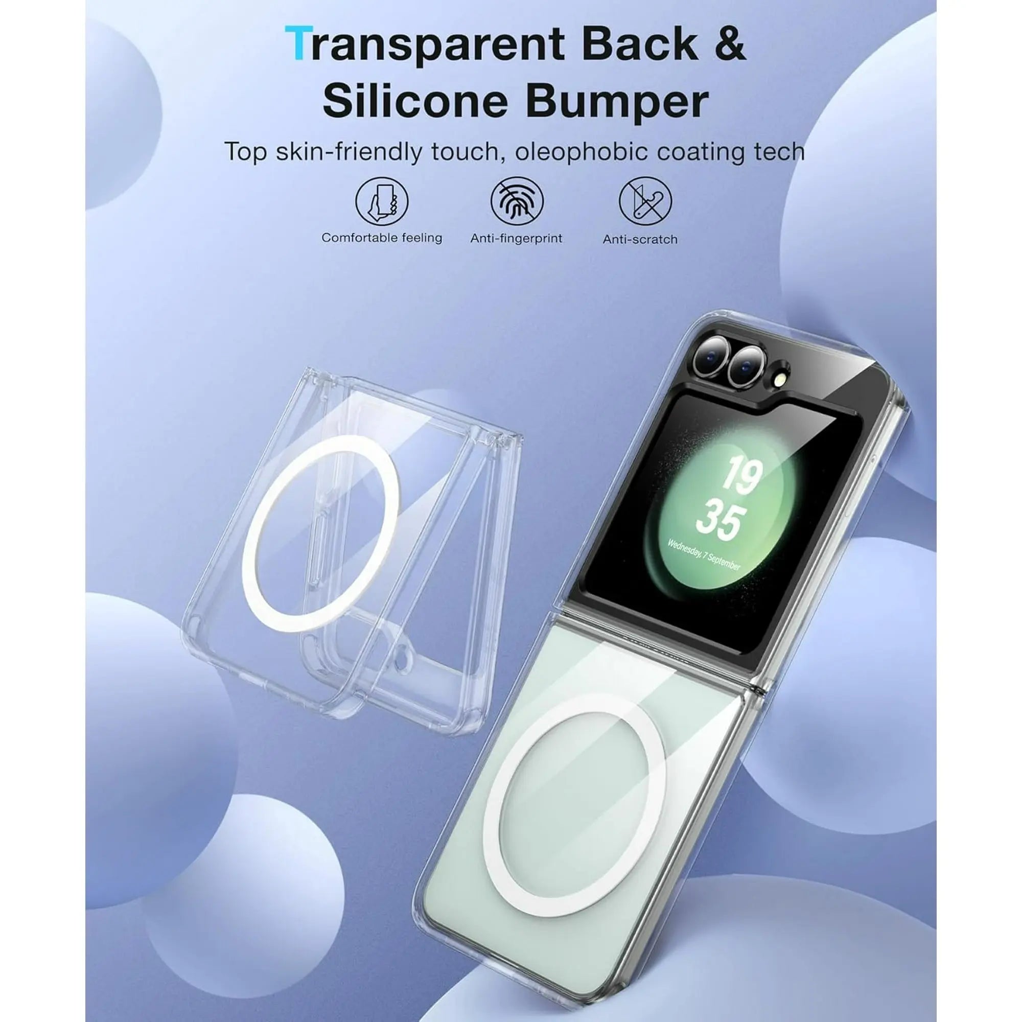 Entronix Samsung Galaxy Z Flip 6 [Magnetic-Compatible] Crystal Clear Case - Sturdy - Entronix