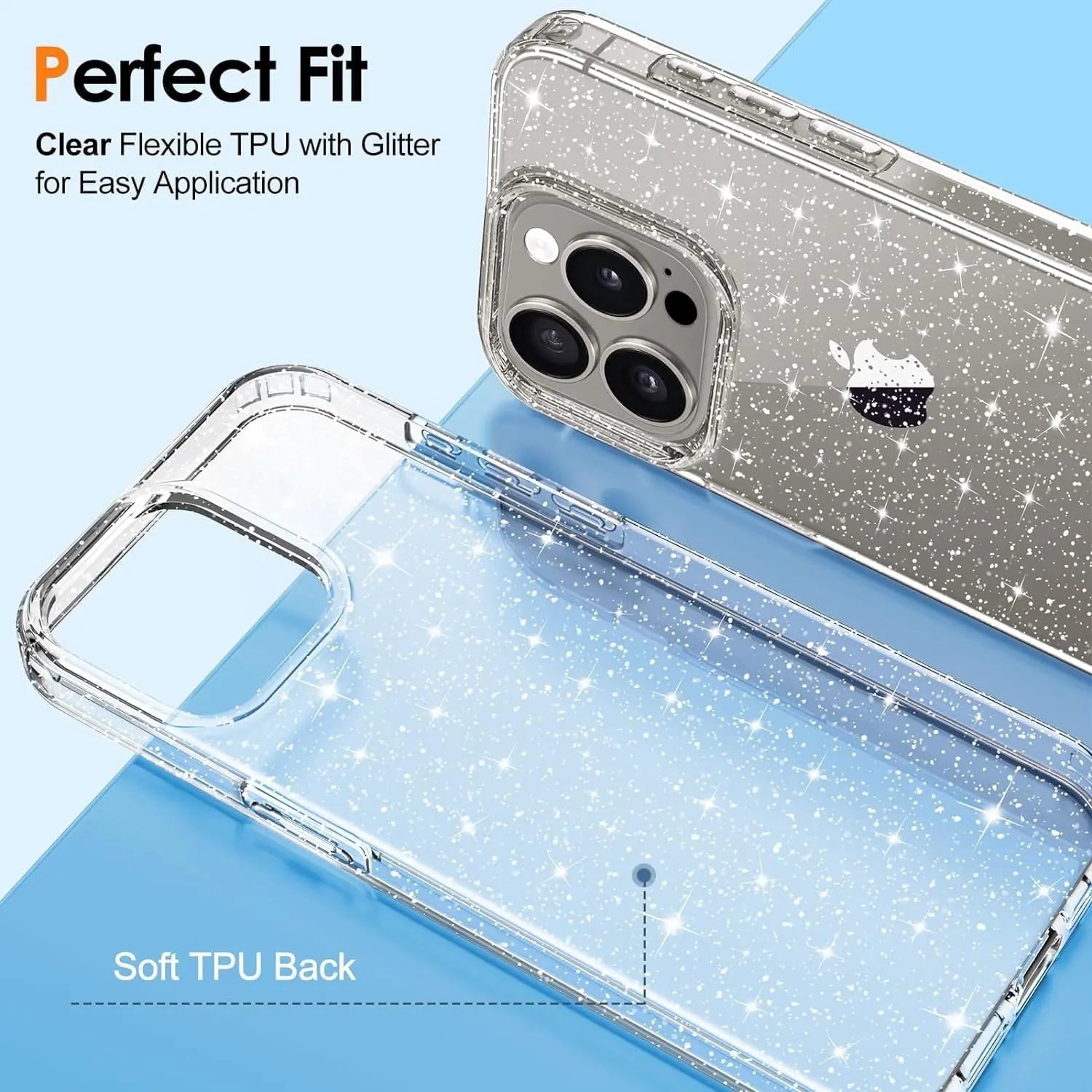 Entronix Apple iPhone 16 Crystal Clear Case - Glitter - Entronix