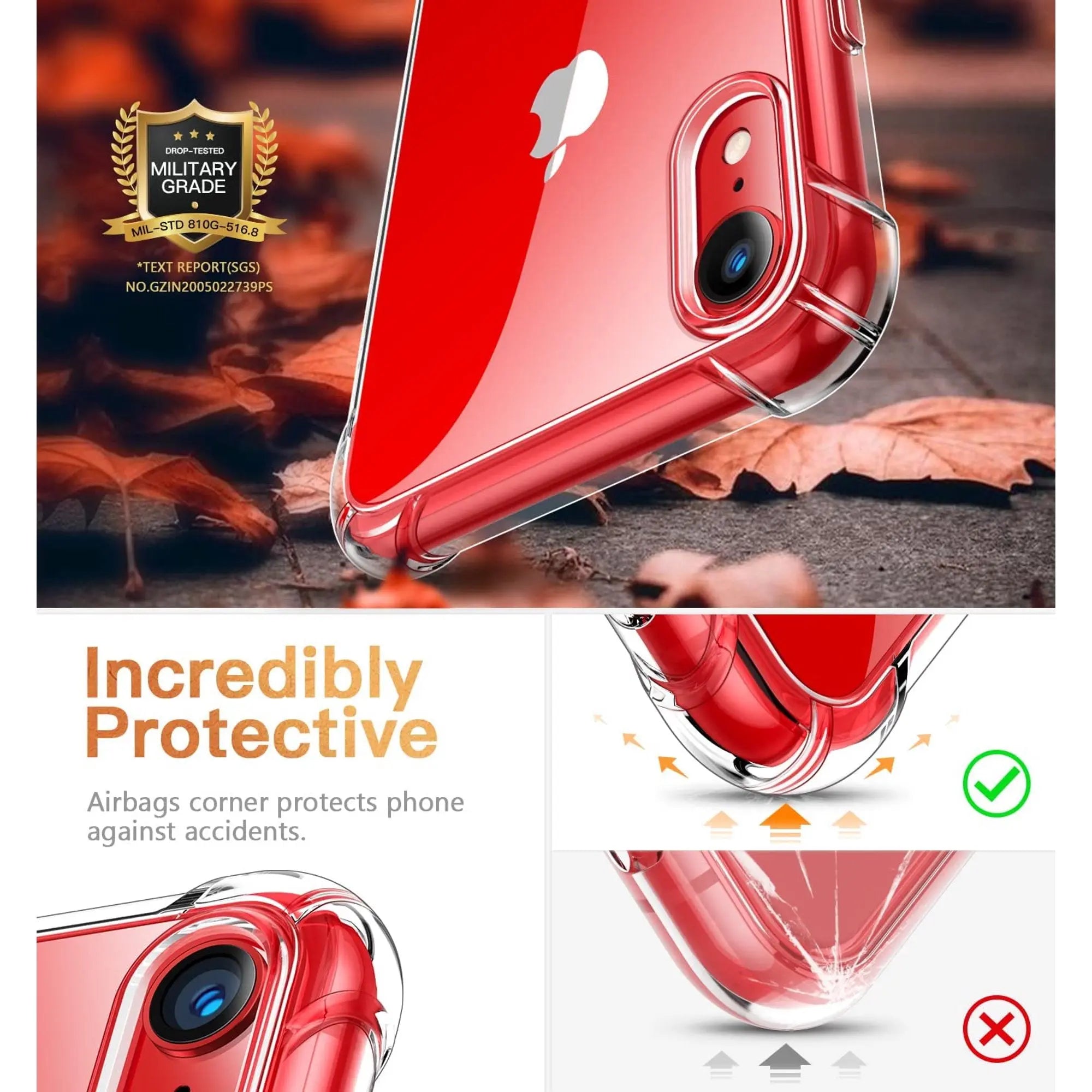 Entronix Case Compatible with iPhone XR - [Hard Back] Slim Clear - Entronix