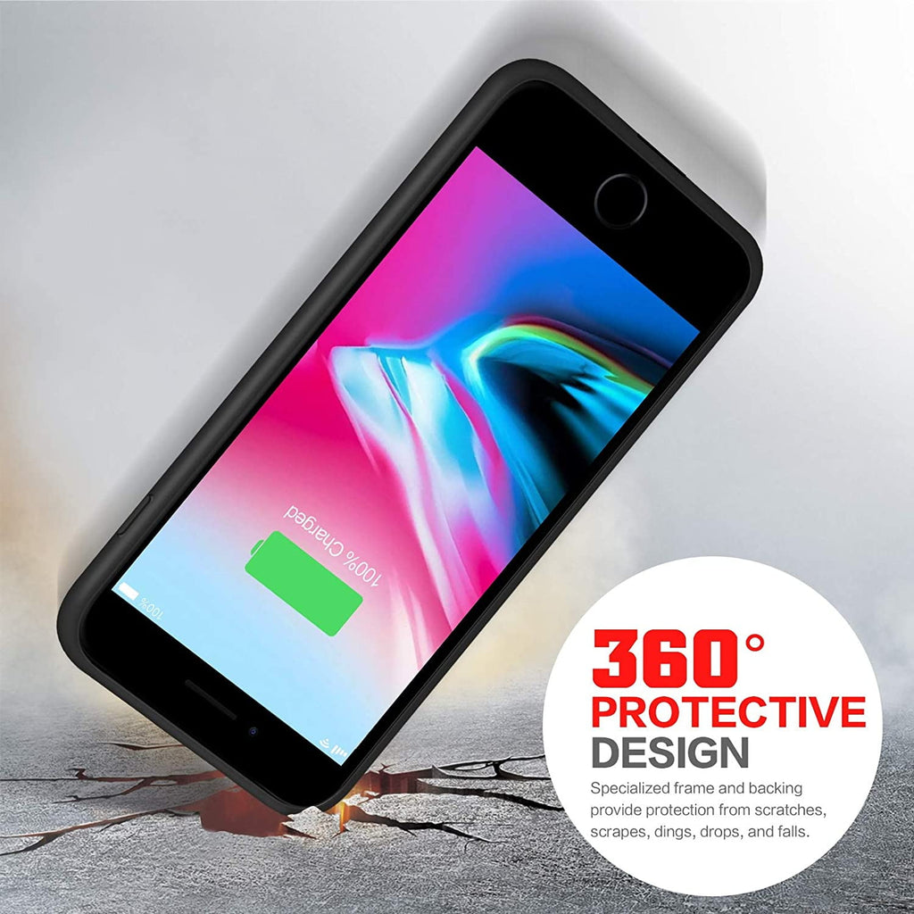 Entronix Case Compatible with iPhone 8/7/SE - [6000mAh] Charging Powerbank Cover