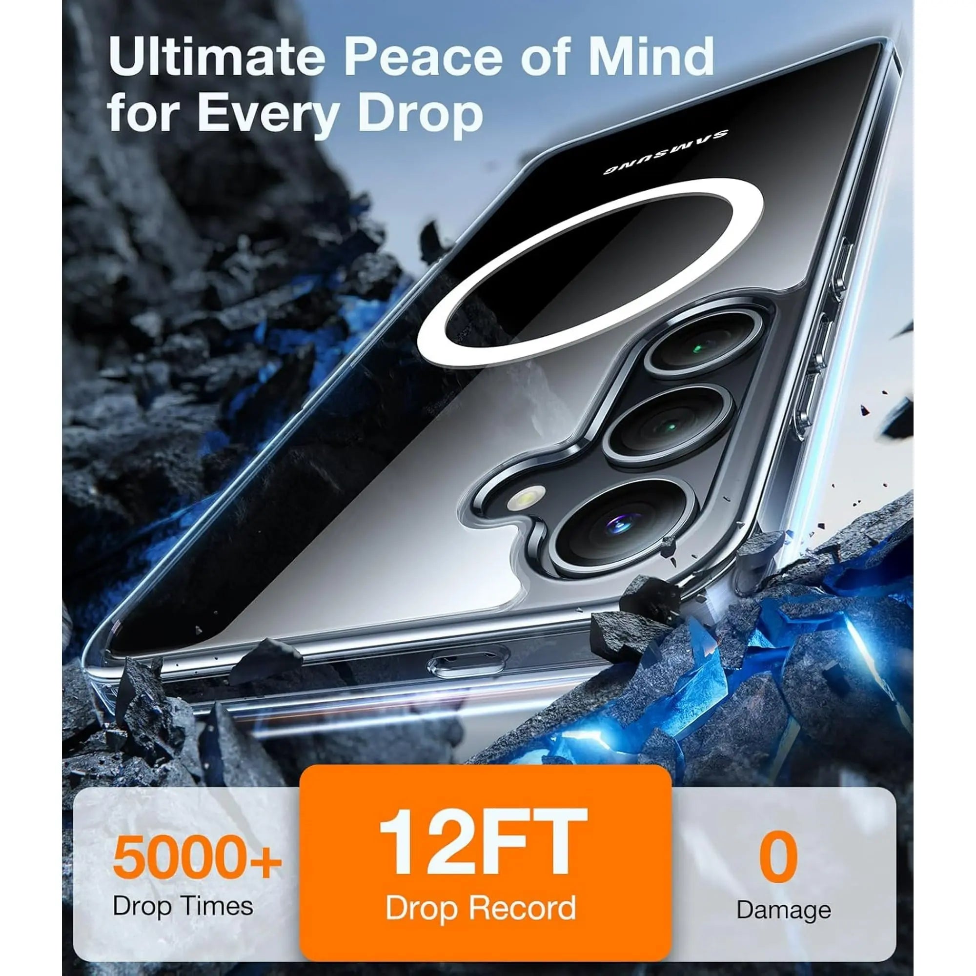 Entronix [Magnetic] Case Compatible with Galaxy S25 FE - [Hard Back] Slim Clear - Entronix