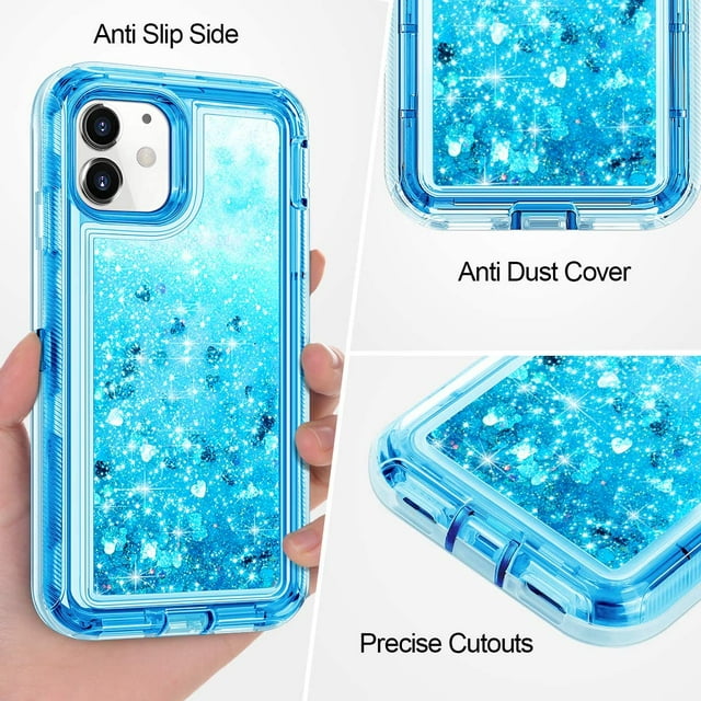 Entronix Heavy Duty Glitter Case for Apple iPhone 14 Plus, Triple-Layer & Full Protection, - Entro Retail