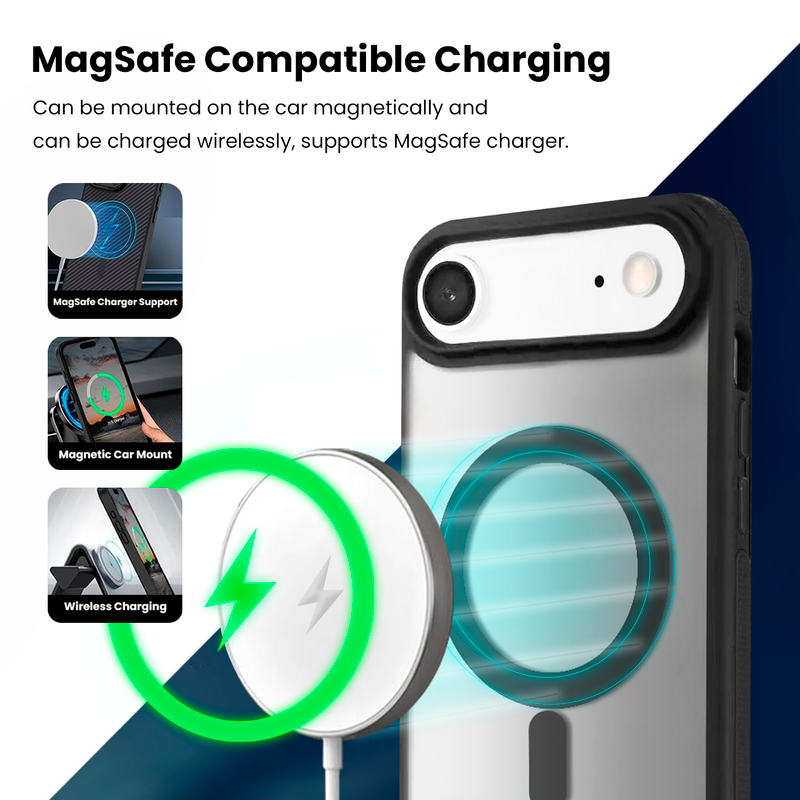 Entronix [Magnetic] Case Compatible with iPhone 17 Air - Translucent Matte Back w/ Rugged Edges