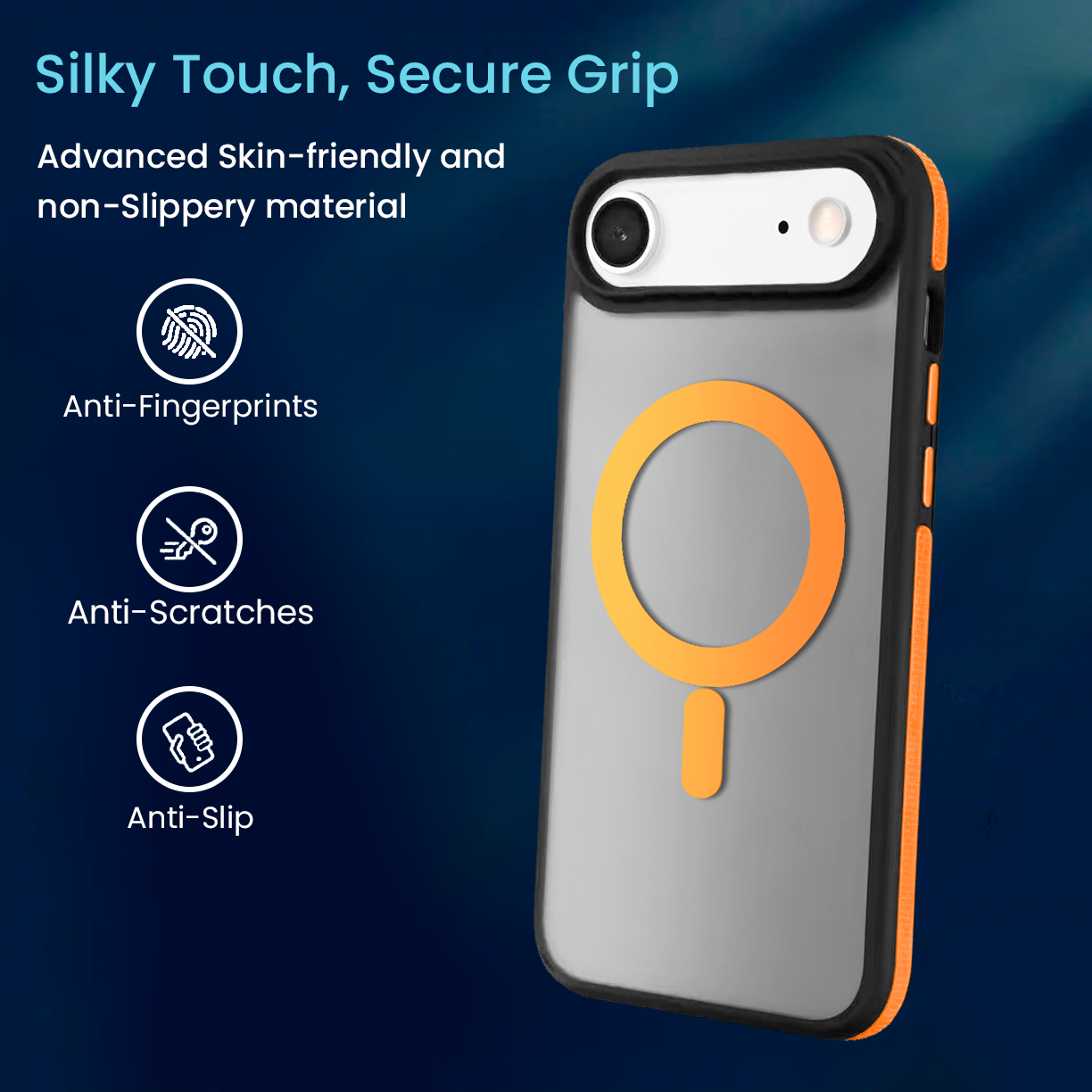 Entronix [Magnetic] Case Compatible with iPhone 17 Air - Translucent Matte Back w/ Rugged Edges - Entronix