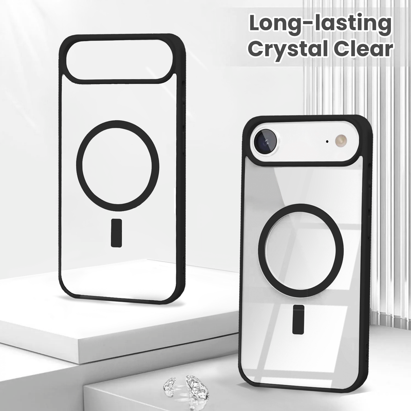 Entronix [Magnetic] Case Compatible with iPhone 17 Air - [Clear Back] Soft Matte Frame