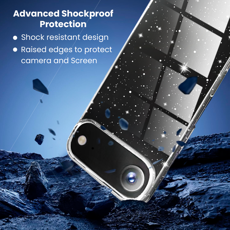 Entronix Case Compatible with iPhone 17 Air - [Hard Back] Glitter Clear