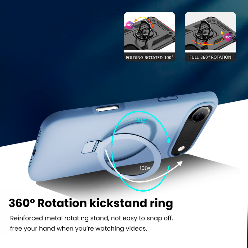 Entronix [Magnetic] Case Compatible with iPhone 17 Air - Soft-Touch Liquid Silicone Gripstand