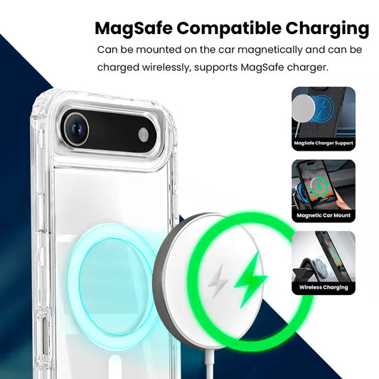 Entronix Bundle Compatible with iPhone 17 Air - [Magnetic] [Clear] Heavy Duty Case & 2 Clear Screen Protectors - Entronix