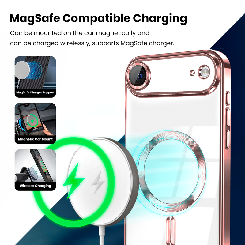 Entronix Bundle Compatible with iPhone 17 Air - [Magnetic] Luxury Glossy Case & 2 Clear Screen Protectors - Entronix