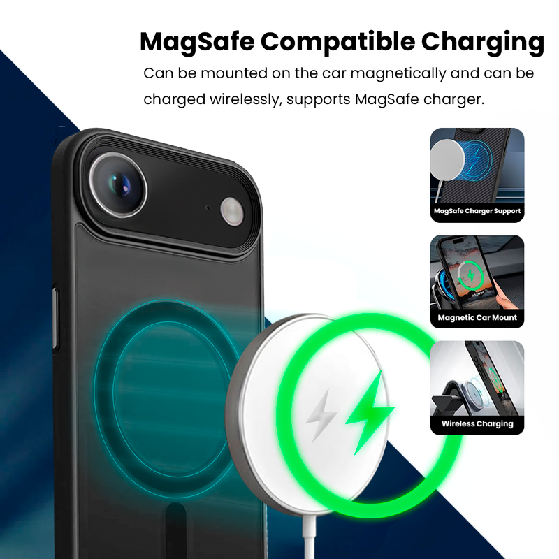 Entronix Bundle Compatible with iPhone 17 Air - [Magnetic] Translucent Matte Case & 1 Clear Screen Protector