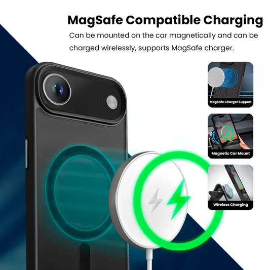 Entronix Bundle Compatible with iPhone 17 Air - [Magnetic] Translucent Matte Case & 1 Clear Screen Protector - Entronix