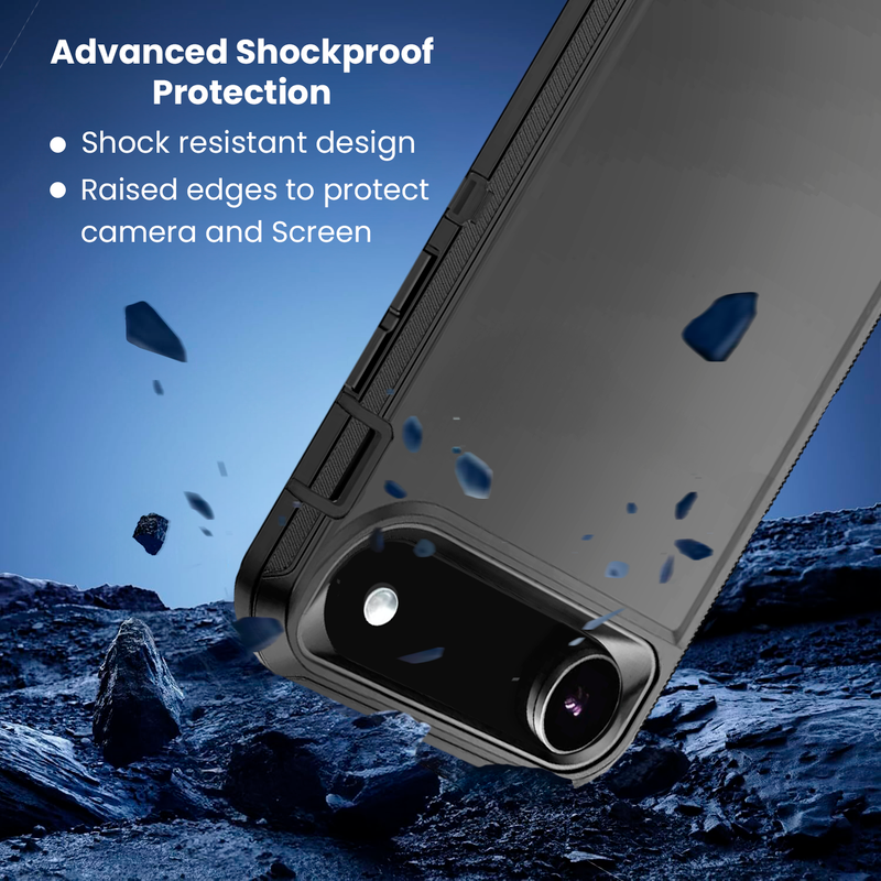 Entronix Bundle Compatible with iPhone 17 Air - Heavy Duty Case & 2 Clear Screen Protectors - Entronix
