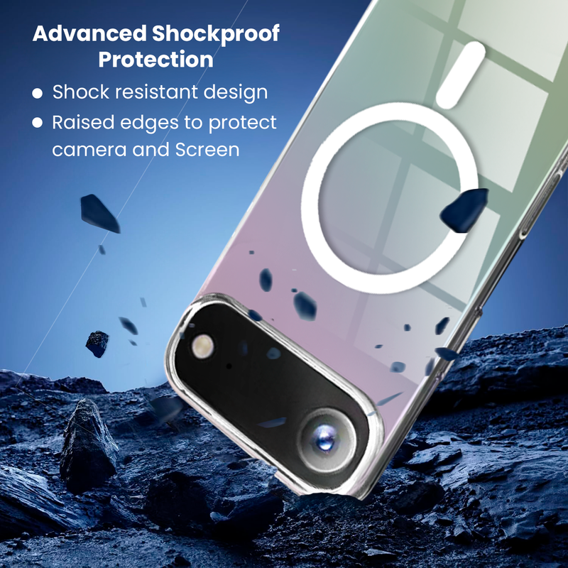 Entronix [Magnetic] Case Compatible with iPhone 17 Air - Holo Rainbow Clear