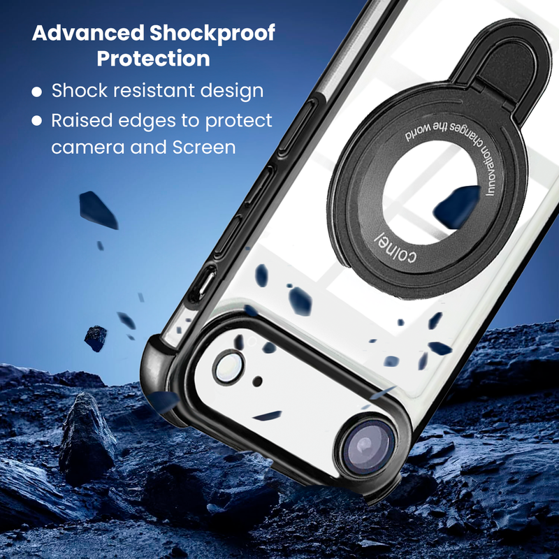 Entronix [Magnetic] Case Compatible with iPhone 17 Air - [Clear Back] Luxury Glossy Gripstand