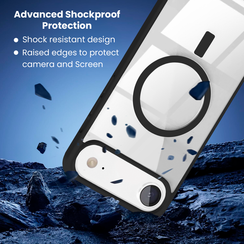 Entronix [Magnetic] Case Compatible with iPhone 17 Air - [Clear Back] Soft Matte Frame