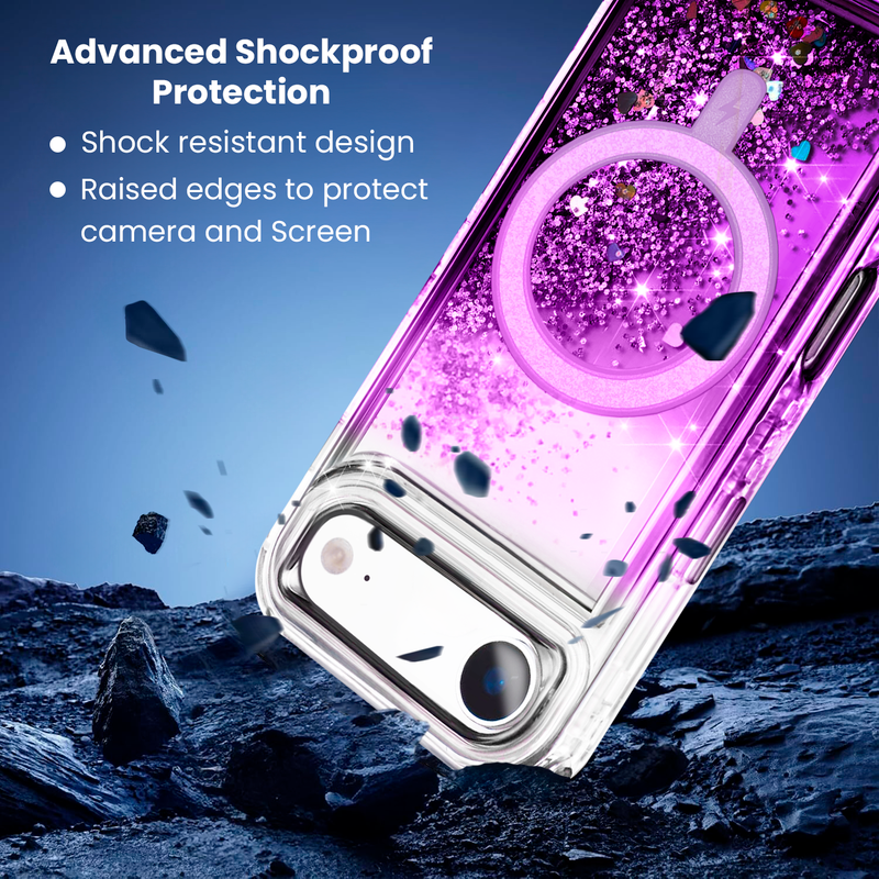 Entronix [Mangetic] Case Compatible with iPhone 17 Air - Liquid Glitter Triple-Layer Heavy Duty Protection