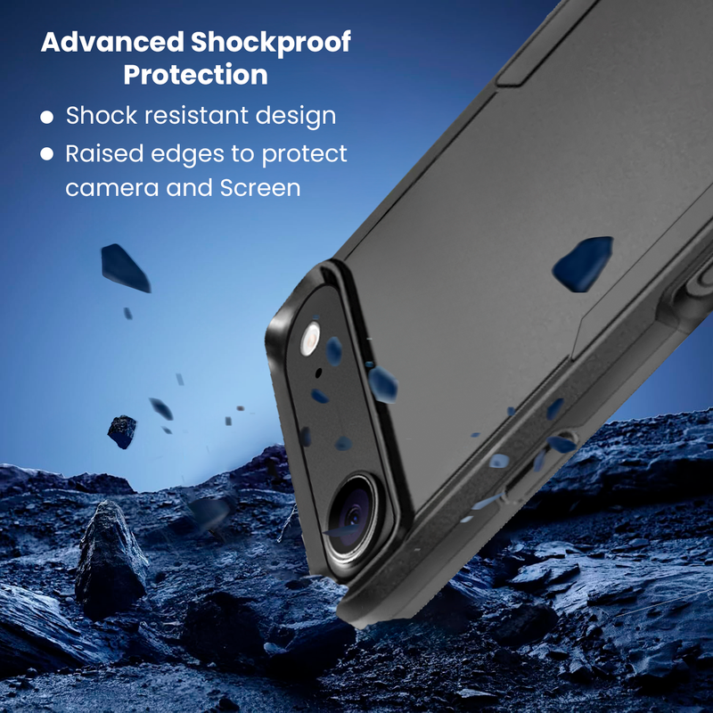 Entronix Bundle Compatible with iPhone 17 Air - Soft-Touch Dual-Layer Case & 2 Clear Screen Protector - Entronix
