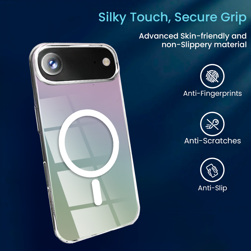 Entronix [Magnetic] Case Compatible with iPhone 17 Air - Holo Rainbow Clear