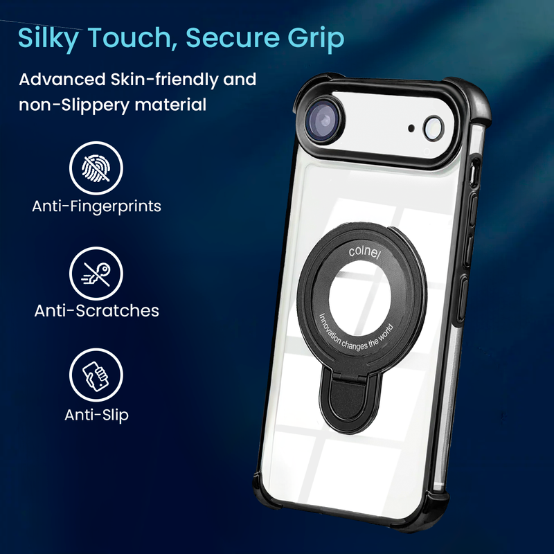 Entronix [Magnetic] Case Compatible with iPhone 17 Air - [Clear Back] Luxury Glossy Gripstand