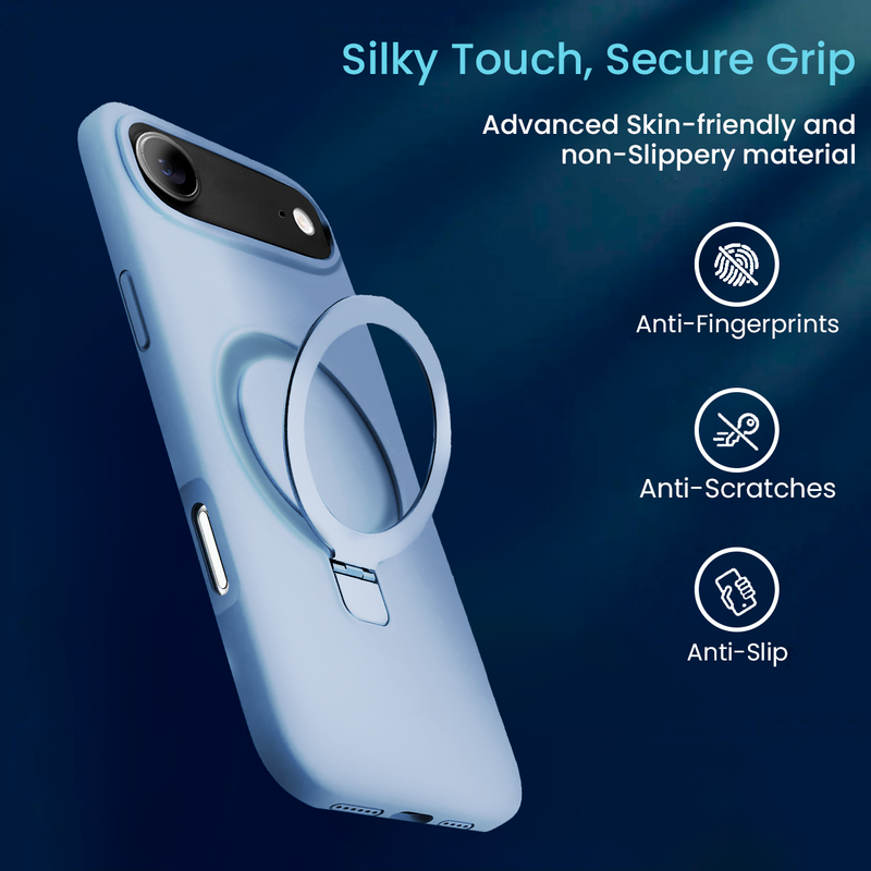Entronix [Magnetic] Case Compatible with iPhone 17 Air - Soft-Touch Liquid Silicone Gripstand