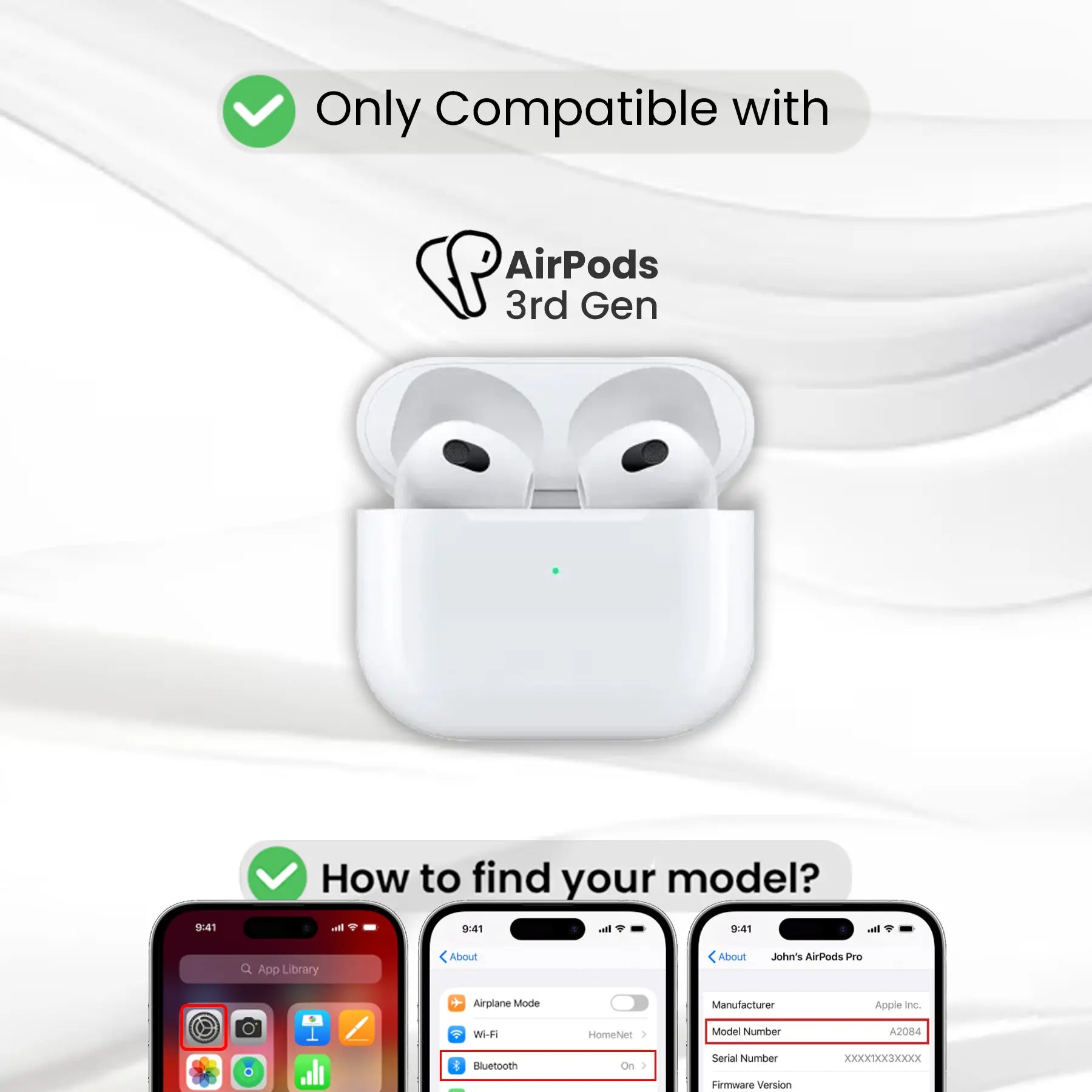 Entronix Case Compatible with AirPods 3rd Gen - Soft-Touch Liquid Silicone