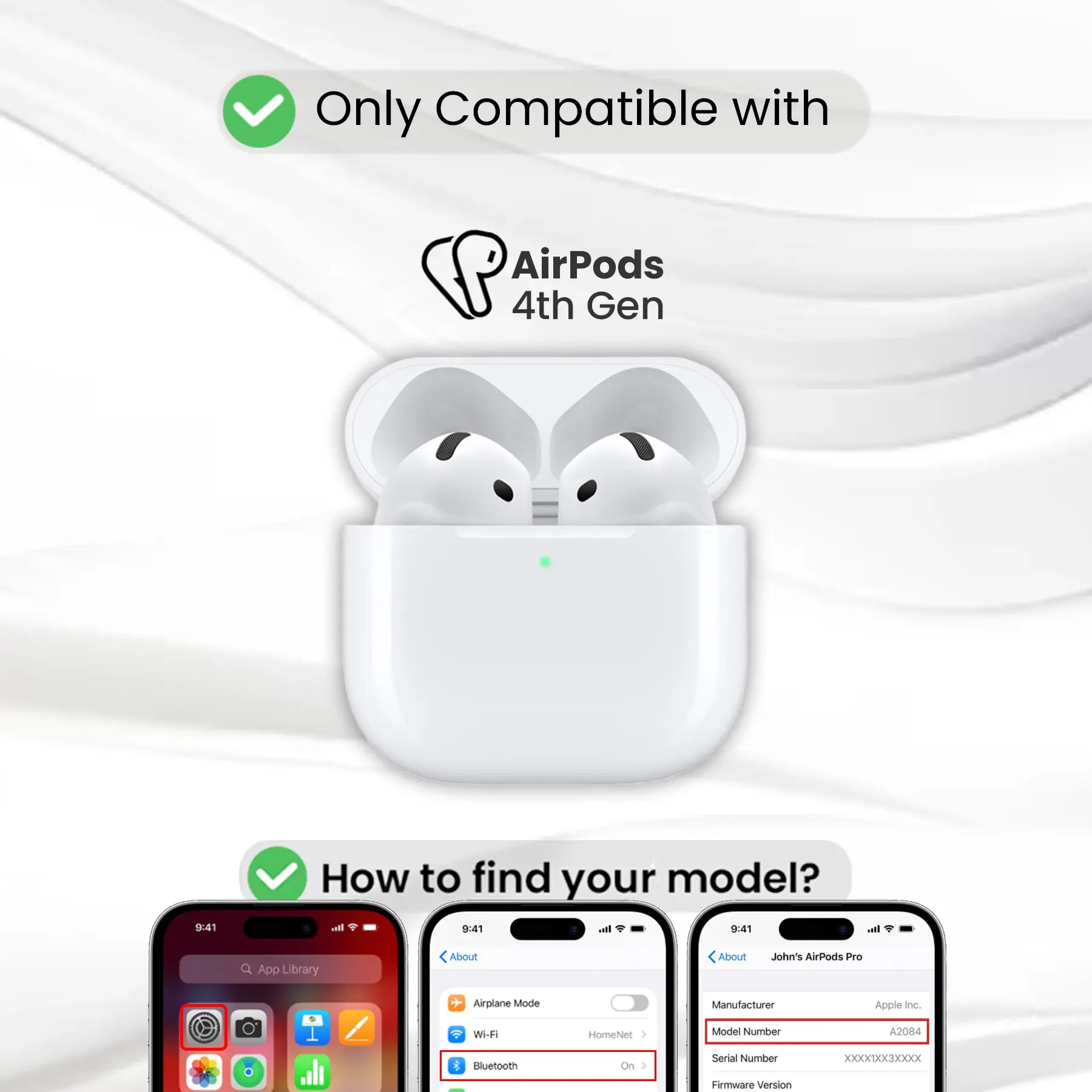 Entronix Case Compatible with AirPods 4th Gen - Soft-Touch Liquid Silicone