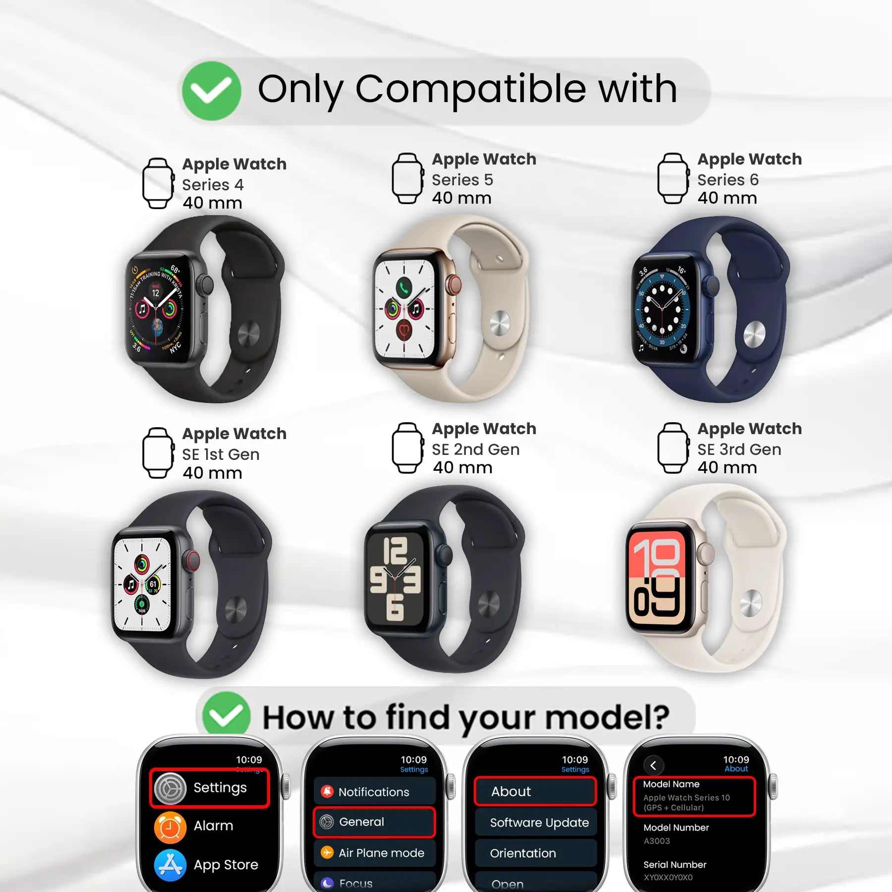 Entronix Case Compatible with iWatch Series 6/5/4/SE (3rd/2nd/1st Gen), 40mm - Hard Cover w/ Built-In Screen Protector