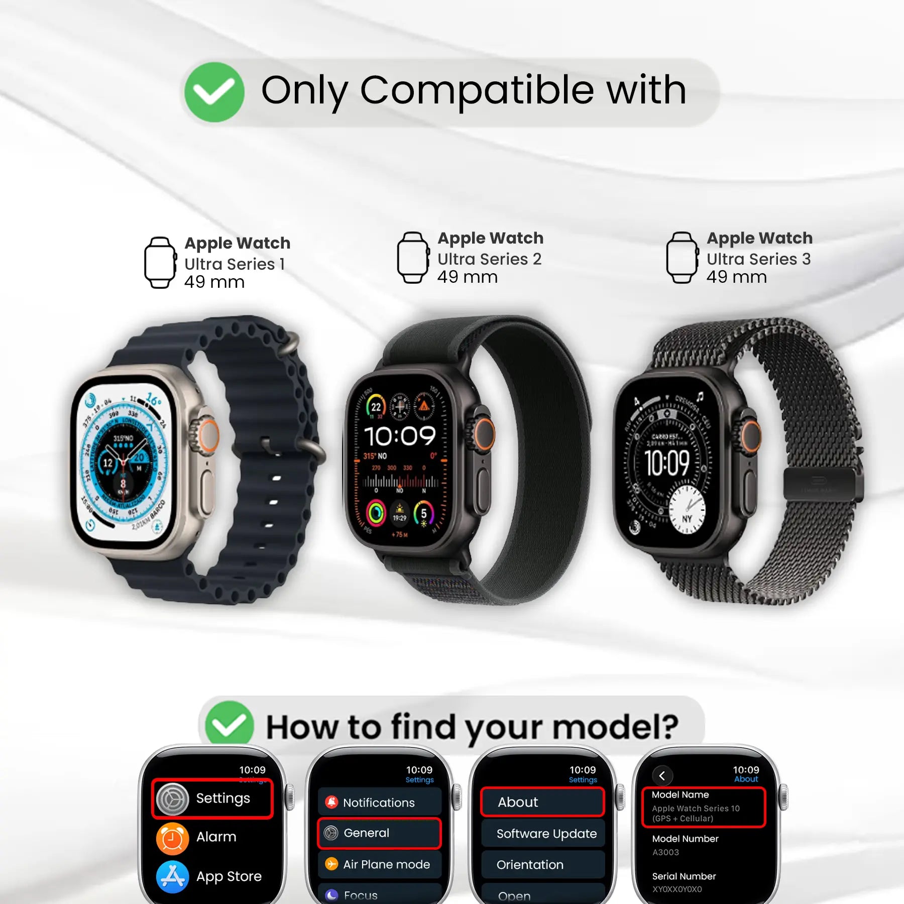 Entronix Case Compatible with iWatch Series Ultra (3rd/2nd/1st Gen), 49mm - Diamond Cover w/ Built-In Screen Protector