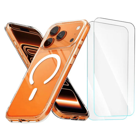 Entronix Bundle Compatible with iPhone 17 Pro Max - [Magnetic] Clear Case & 2 Clear Screen Protectors - Entronix