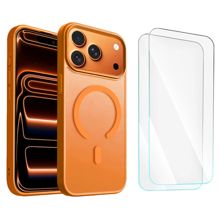 Entronix Bundle Compatible with iPhone 17 Pro Max - [Magnetic] Translucent Matte Case & 2 Clear Screen Protectors - Entronix
