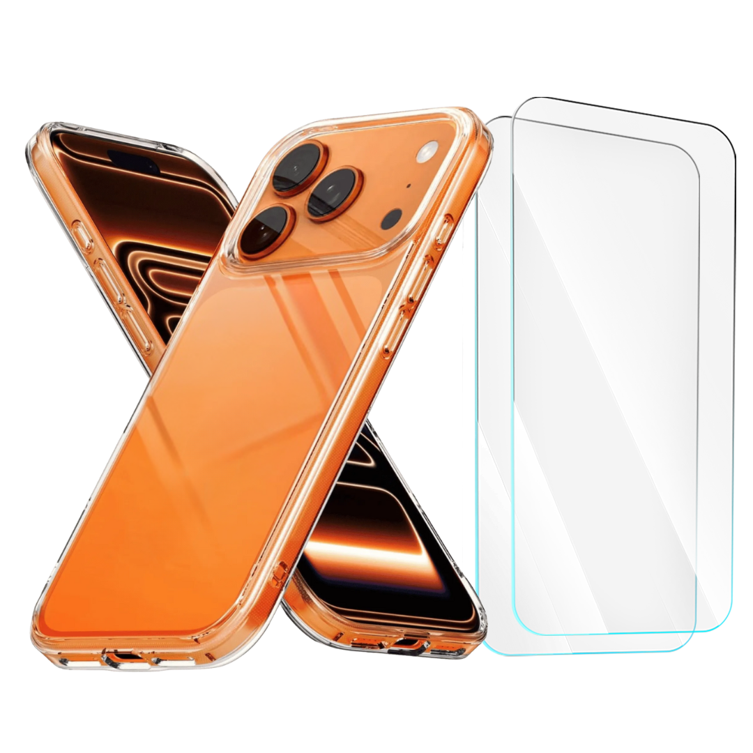 Entronix Bundle Compatible with iPhone 17 Pro Max - [Hard] Clear Case & 2 Clear Screen Protectors - Entronix